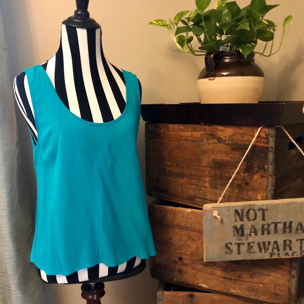 Poetry Turquoise Tank Open Back
